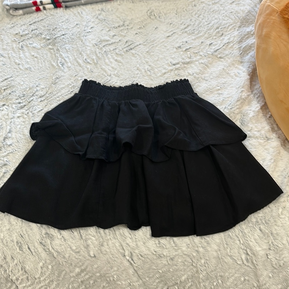 Princess Polly Mini Black Skirt With Ruffles